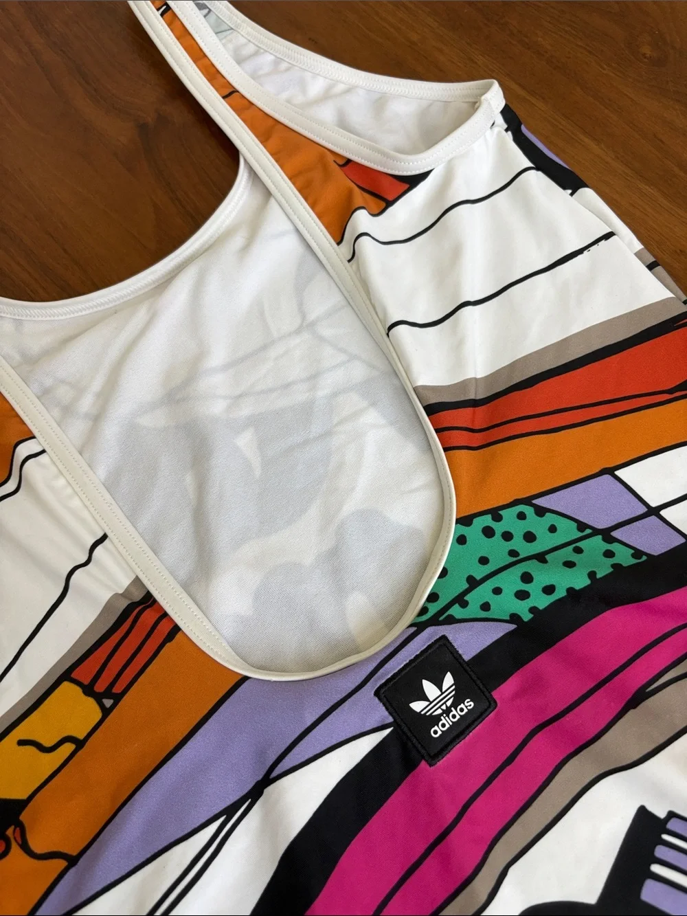 Adidas Collective Memories Bodysuit retro-inspired One Piece Swimsuit Size Large